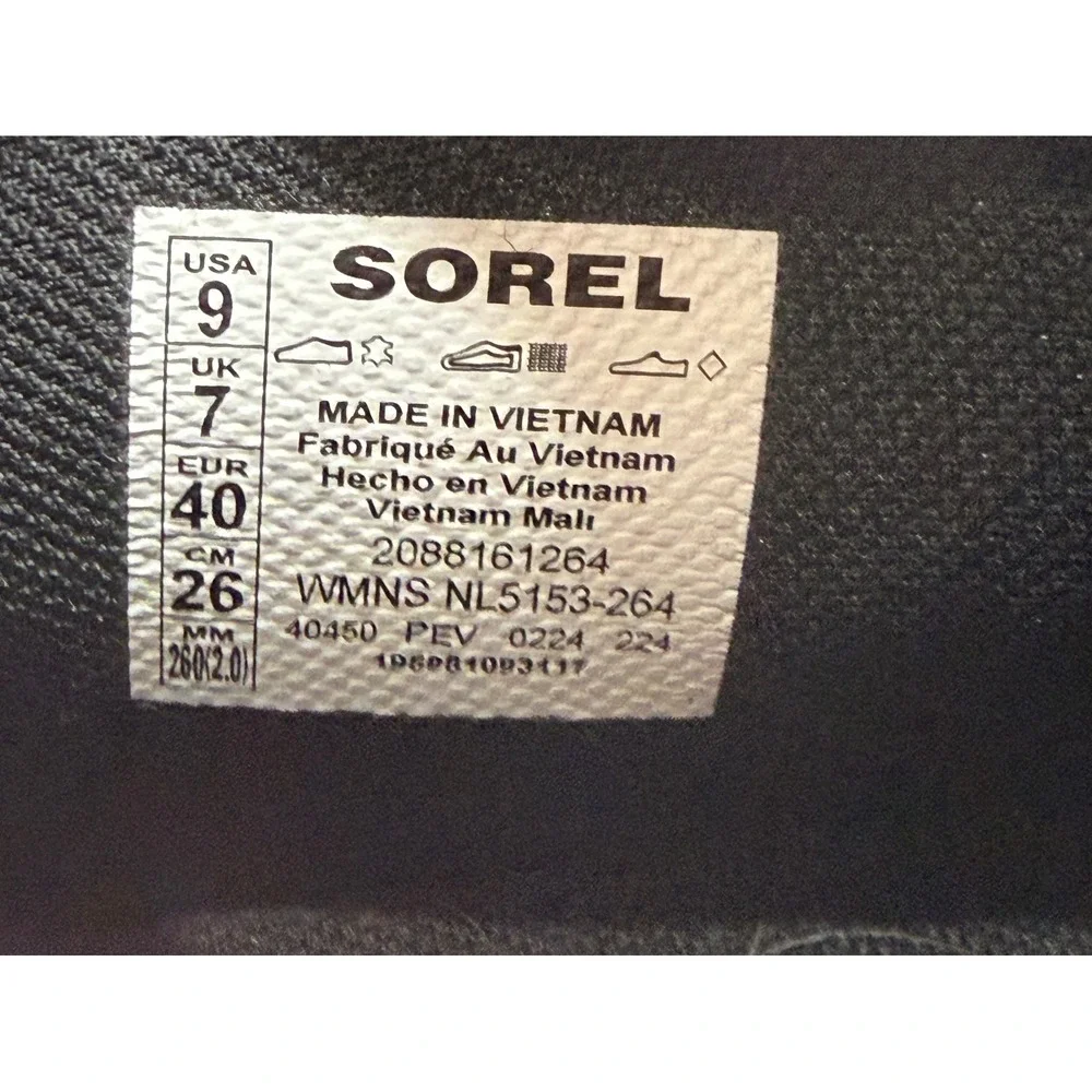 Sorel Out N About Classic Duck Boot Womens 9 Khaki Black NL5153-264 Waterproof‎